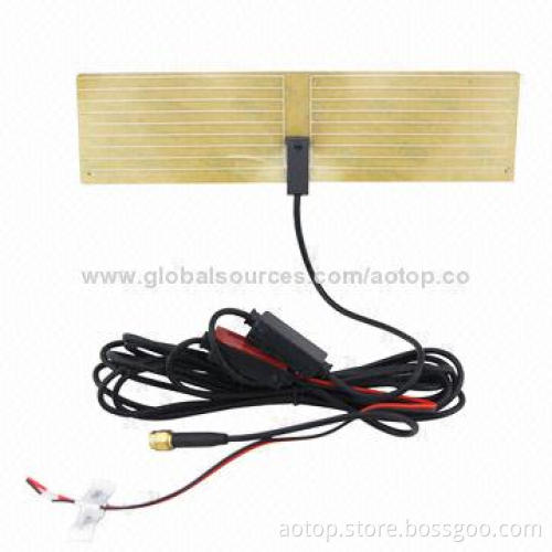 Strong Car Active Film Antenna for Digital TV Boxes, with VHF/UHF, Brass Connector for DVB-T2/ISDB-T